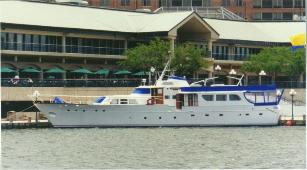 90 ft aluminum-hull yacht certified to carry 65 passengers